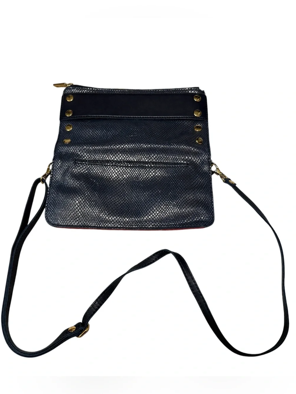 Hammitt RYAN Navy Blue and Pewter Snakeskin Crossbody/ Clutch